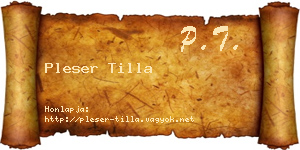 Pleser Tilla névjegykártya